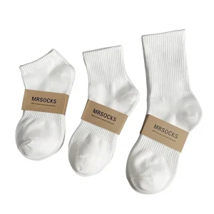 Premium Cotton Crew Socks Men’s Women’s Casual Black White Solid Color Spring Thin Warmth Moisture Wicking Anti-Odor ODM Spandex