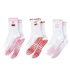 Premium Cute Roll Top Sports Grip Socks Breathable Comfortable Non Slip Moisture Wicking Elastic Fit Socks