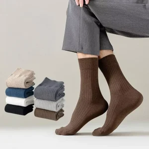 Premium Men Winter Thermal Cotton Crew Moisture Wicking Anti Odor Socks for Business Office