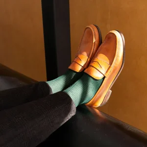 Premium Men’s Formal Dress Socks Breathable Anti-Bacterial Cotton with Bottom Logo for Office & Wedding