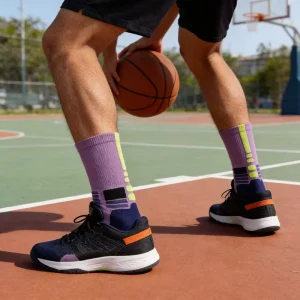 Premium Quality Crew Breathable Athletic Sport Socks Custom Men’s Basketball Knitted Eco-Friendly