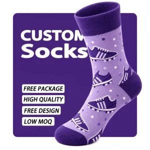 Private Label Combed Cotton Breathable Soft Custom Women’s Socks for Custom Family Gifts