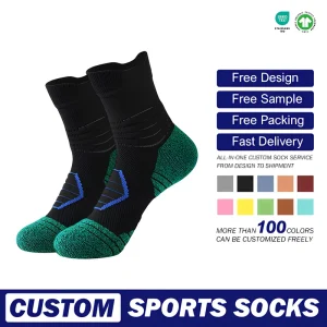 Pro Basketball Elite Performance Men’s Mid-Calf Socks Thick Cushioning Anti-Slip Terry Sole Training Running