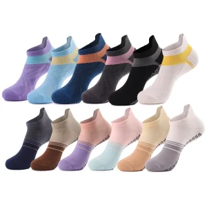 Professional Ankle Athletic Socks Sweat Wicking Breathable Odor Resistant Non Slip Yoga & Pilates Socks for Women Summer Use