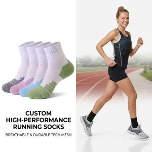 Professional Ankle Knitted Sports Socks Thick Combed Cotton Non Sweaty Breathable Non Slip Men’s Women’s Basketball Marathon