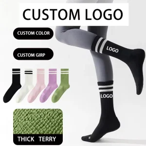 Professional Anti-Bacterial Breathable Comfortable Thick Terry Autumn Running Jump Rope Cycling Sports Socks