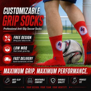 Professional Anti Slip Soccer Socks Breathable Compression Anti Skid Crew Football Grip Socks