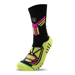 Professional Breathable Anti Slip Knitted Spring Sports Mid Calf Socks With Cuff Detail Custom Logo Trendy Athletic Design