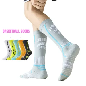 Professional Casual Crew Basketball Socks for Men Knitted Cuff High Towel Bottom Absorbent Non Slip