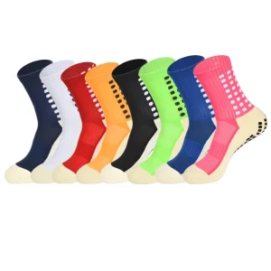 Professional Children’s Sports Crew Socks Anti Bacterial Spandex Polyester Knitted Non Slip Mid Tube Casual Game Spring