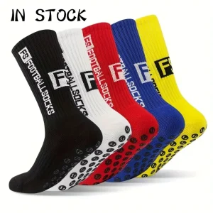 Professional Classical Men Sports Socks Soccer Compression Athletic Grip Socks in Stock Anti Slip Football Socks