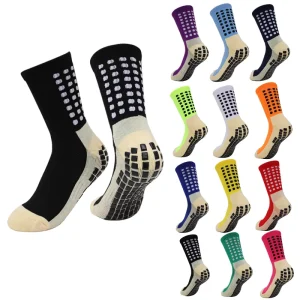 Professional Cotton Knitted Crew High Football Grip Socks Explosive Sports Activities for Players