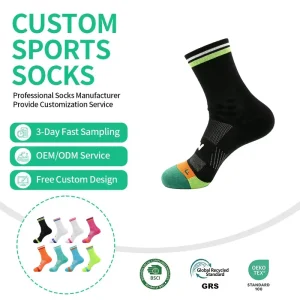 Professional Crew Knitted Nylon Sports Socks Marathon Running Customizable Body Cuff Men Women Breathable Quick Drying Anti Slip