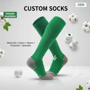 Professional Crew Spring Soccer Socks Knitted Terry Cushion Sole Moisture Wicking Breathable Anti Slip Cotton Blend