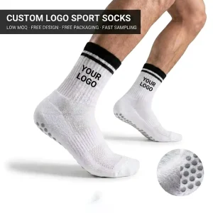 Professional Custom Logo Sports Team Socks Striped Athletic Socks Terry Cushion Grip Crew Socks School Club MOQ