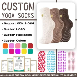 Professional Customization Pilates Crew Socks Digital Printing Thermal Low MOQ High Quality Custom Logo Manufacturer