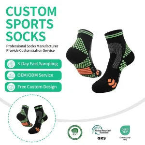 Professional Elastic Crew Height Knitted Anti-Bacterial Running Socks for Men Women Compression Marathon Autumn Body Logo
