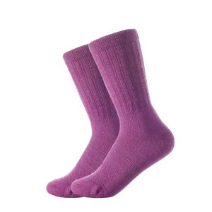 Professional Factory’s Merino Wool Terry Crew Socks Single Dark Blue Color Knitted for Hiking & Working OEM Digital Printing
