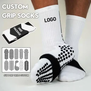 Professional Football Socks Anti Slip Grip Knitted Summer Custom Logo Cuff Bottom High Performance for Adult Players Training