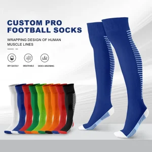 Professional Football Socks Custom Men’s Long Knee length Anti-slip Towel Bottom Thick Sports Socks for Soccer Football