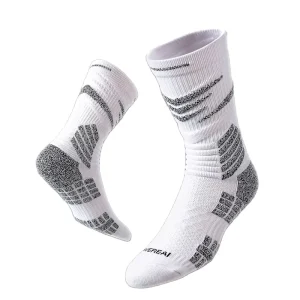 Professional High Tube Elite Anti Slip Running Men’s Sports Basketball Socks with Cushioned Bottom
