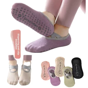 Professional Kids Yoga Socks Cotton Knitted Non slip Pilates Grip Towel Sole No Show Barre Breathable Sports Socks