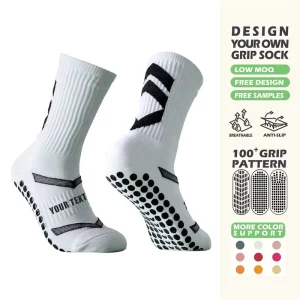Professional Men Adult Football Socks Non-slip Grip Sports Socks Design Custom Gym Soccer Grip Sock