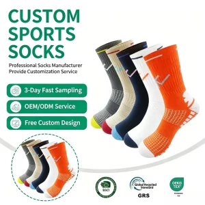 Professional Men’s Basketball Sports Running Socks Spring Towel Bottom Anti-Slip Crew Knitted Sweat-Absorbent Moisture-Wicking