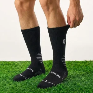 Professional Men’s Elite Sports Socks Mid Calf Performance Athletic Crew Socks High Elastic Soccer Socks for Training