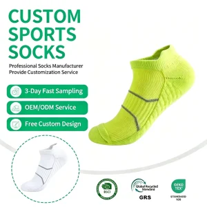 Professional Men’s Sports Crew Socks Breathable Sweat-Absorbent Short Height Knitted Spandex/Polyester/Cotton Running Body