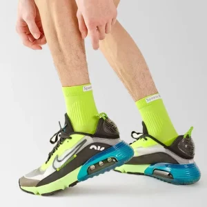 Professional Men’s Sports Crew Socks Lightweight Knitted Design Breathable Sweat-Absorbent Striped Print for Running