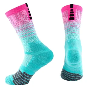 Professional Men’s Sports Elite Athletic Socks Autumn Crew Cotton Terry Breathable Thick Knitted Socks Cuff Body for Outdoor