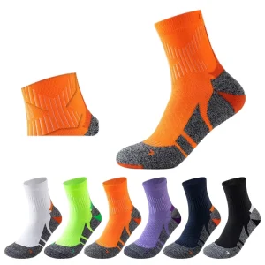 Professional Men’s Women’s Marathon Running Sports Socks Cuff Sweat Absorbent Breathable Spring Summer Knitted Crew Height