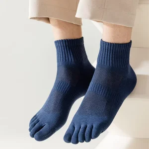 Professional Pilates Yoga Five Finger Socks Mini Crew Thick Breathable Autumn Casual Knitted 5 Toe for Women
