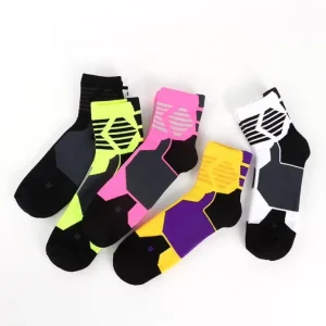 Professional Shock Absorbing Sports Mid Calf Socks Arch Support Non Slip Thickened Breathable Outdoor Training Basketball Socks