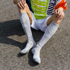 Professional Sports Knee High Compression Socks Breathable Supportive Soccer & Running Socks
