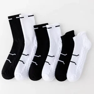 Professional Sports Socks Ankle Mid Tube Crew Socks With Cushion Breathable Sports Socks