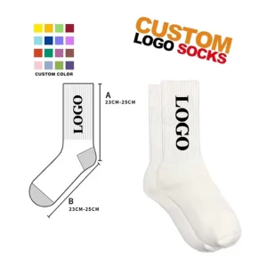 Professional Sports Socks New Design Embroidery Crew Socks for Kids Youth Sweat Absorbing Free Grip Bottom Cuff Logo Position