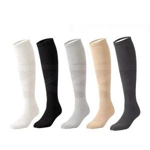 Professional Tennis Running Fitness Mesh Soccer Socks Breathable Solid Graduated Sports Socks Knee High Compression Socks