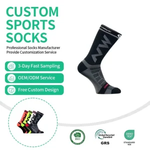 Professional Unisex Cycling Sports Crew Socks Breathable Quick Drying Sweat Absorbent Knitted for Autumn for Mountain Bike Road