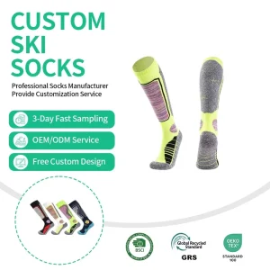 Professional Unisex Sports Ski Socks Warm Thick Terry Sweat Absorbing Anti Odor Winter Knee High Ski Socks