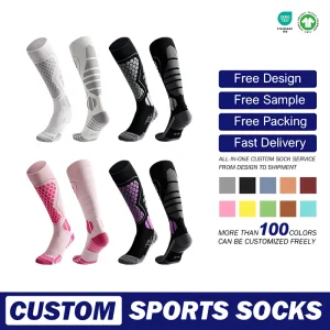 Professional Wool Socks for Men Women Winter Warm Thickened Long Ski Sports Compression Mid-Calf Socks for Cycling Running
