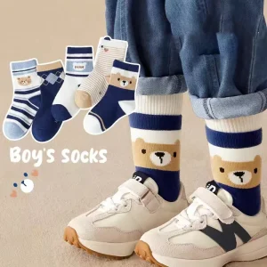 Promotional Fashion Striped Ruffled School Crew Socks Baby Toddler Kids Children Youth Cotton Socks Set for Girls Boys