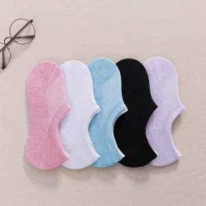 Pure Color No Show Socks Mesh Cotton Invisible Women’s Breathable and Sweat absorbent Women’s Boat Socks