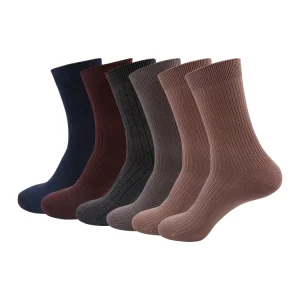 Pure Cotton Seamless Toe Loose Top Dress Socks Fashion Crew High Socks for Men All Season
