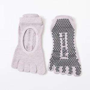 Pure Cotton Short Tube Five-Finger Full Finger Lift Ear Anti-Slip Yoga Gear Pilates Toe Separation Backless Yoga Socks for Women