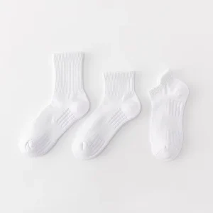 Pure White Black Terry Socks for Men 3 Length Choose Sport Socks