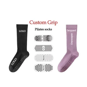 Quality Custom Knitted Pilates Yoga Socks Breathable Eco Friendly Non Slip Letter Pattern Crew Autumn Season Children’s Bottom