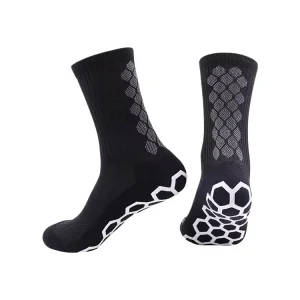 Quality Professional Anti Slip Knitted Spandex Nylon Cotton Eco Friendly Breathable Football Training Socks Cuff Customized Knee