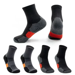 Quarter Athletic Socks Durable Thick Cushioned Sole For Running Hiking With Compression Arch Support